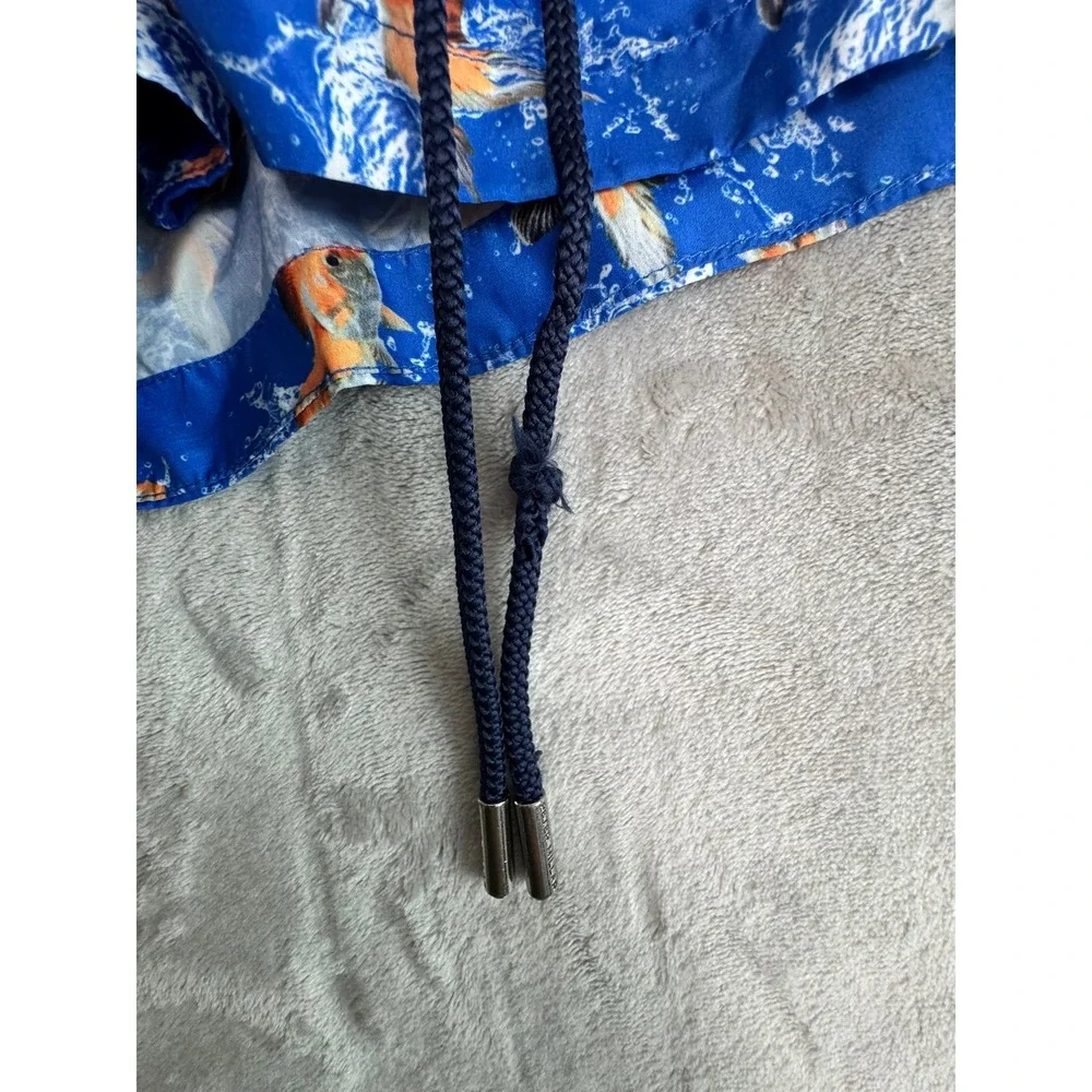 Peter Millar Collection Men's M Blue Koi Fish Swim‎ Trunks Shorts